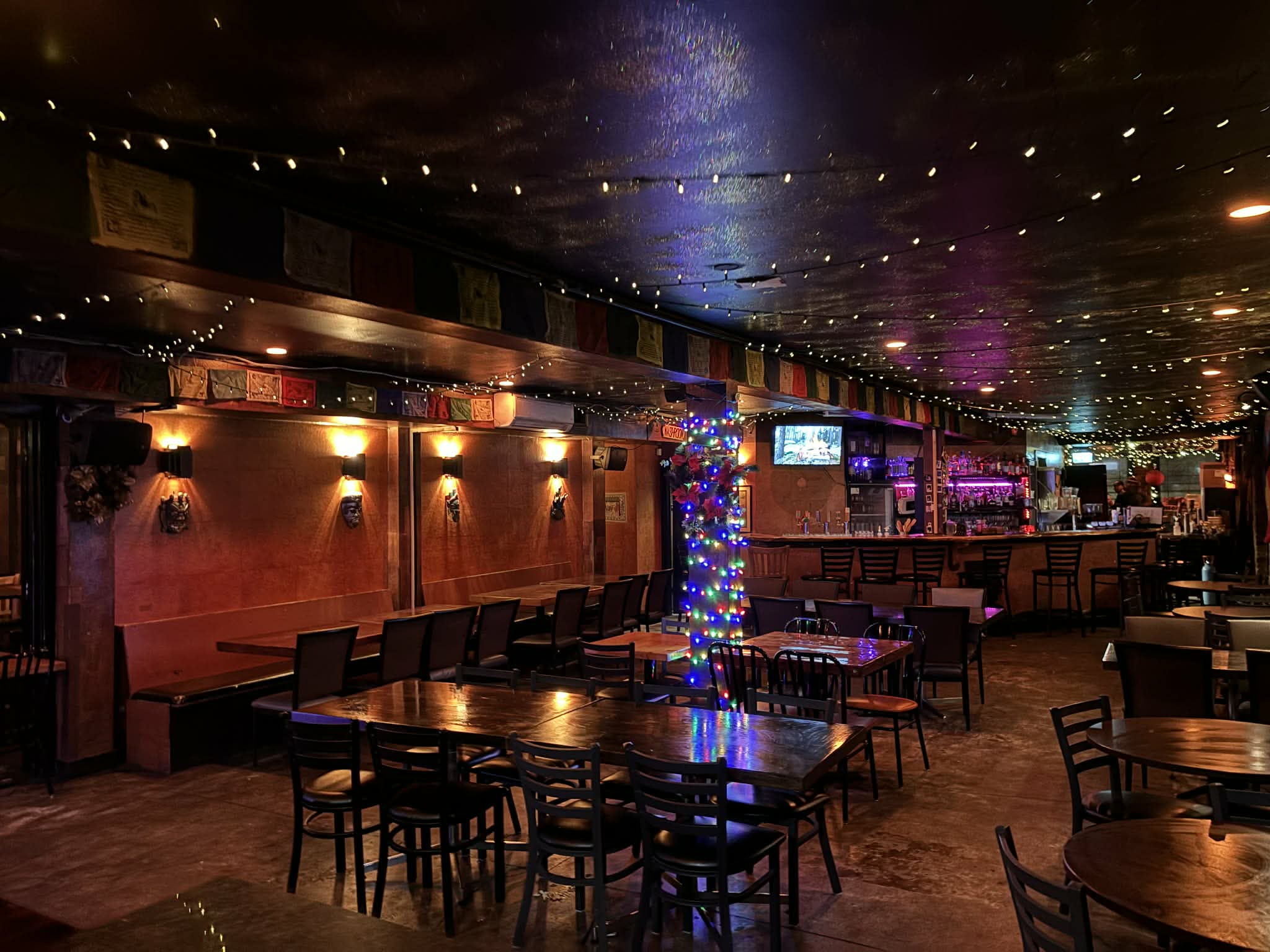 The Mint Victoria - Himalayan Restaurant Interior with String Lights and Bar